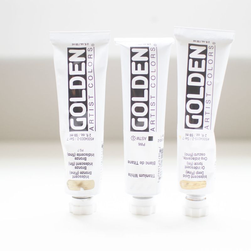 GOLDEN Heavy Body Acrylics, Iridescent Gold Deep (Fine), 2 oz